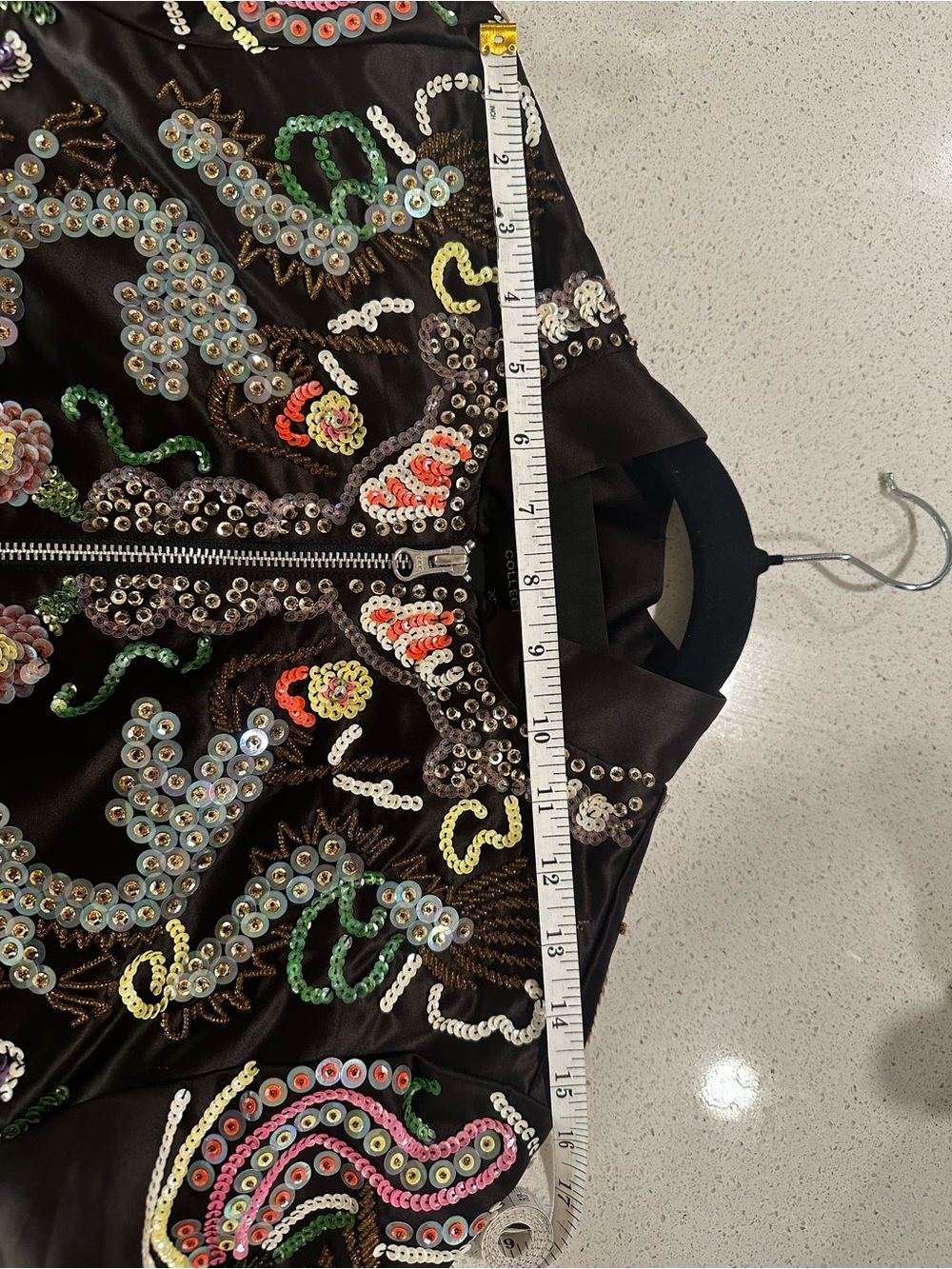 Nasty Gal Collection Sequin Embellished Bomber Jacket Black XS - Picture 9 of 9